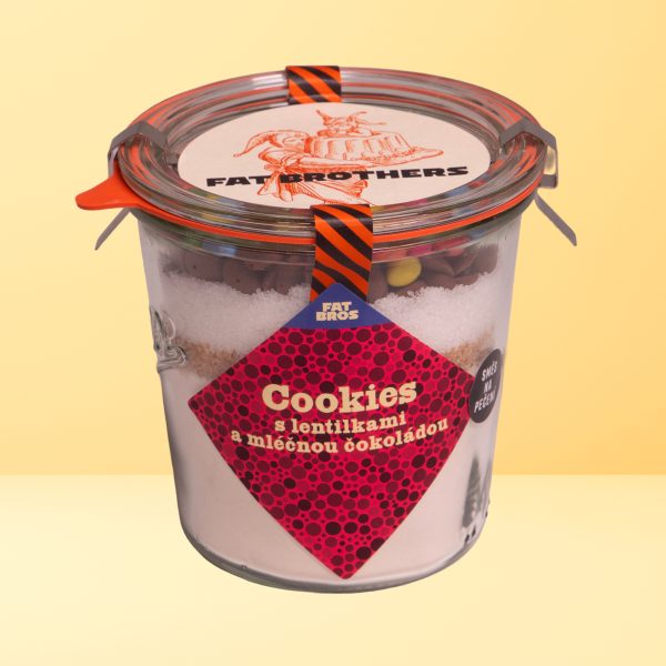Koláčiky Cookies s lentilkami a mliečnou čokoládou - zmes na pečenie v dóze