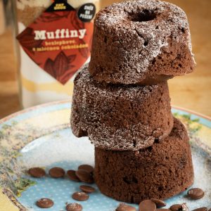Bezlepkové muffiny s mliečnou čokoládou v dóze