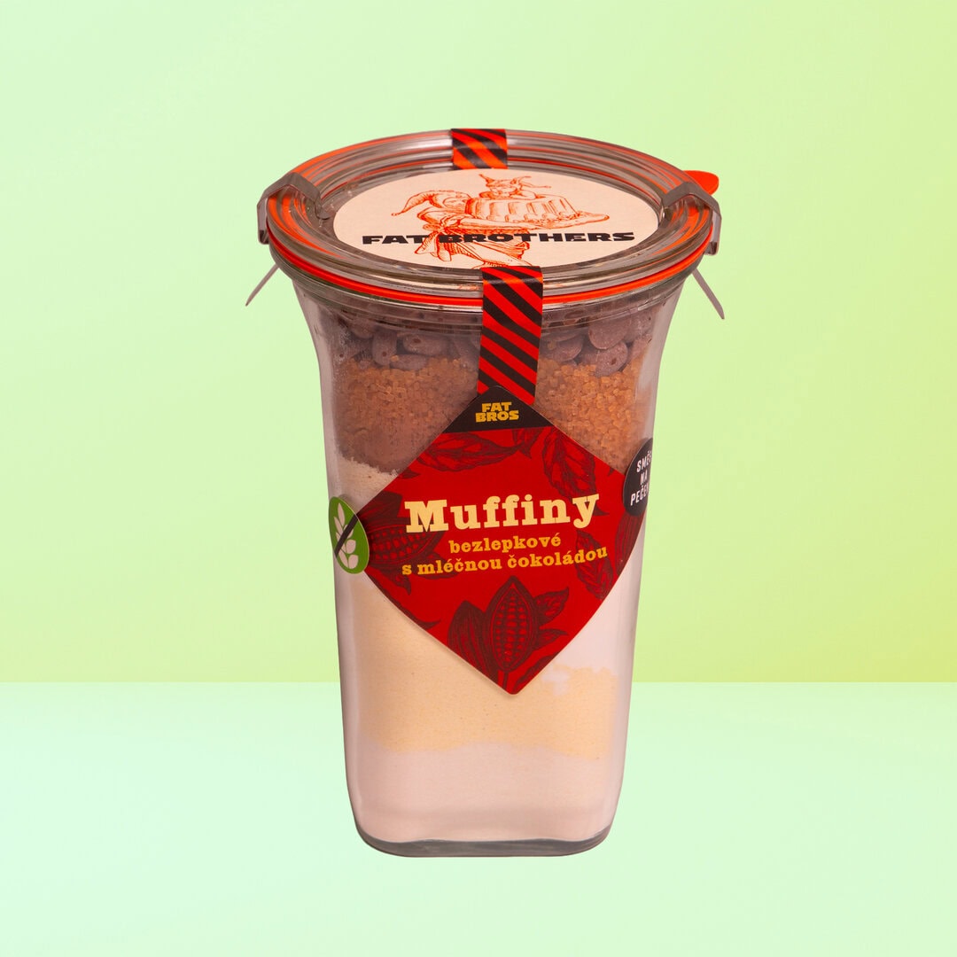 muffiny bezlepku 3coko sklo Bezlepkové muffiny s mliečnou čokoládou zmes na pečenie v dóze