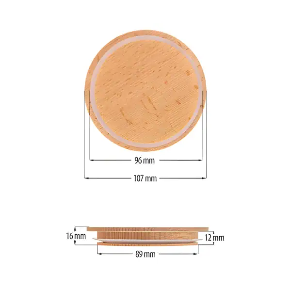Drevené viečko na naše dózy s tesniacou gumičkou - 10cm