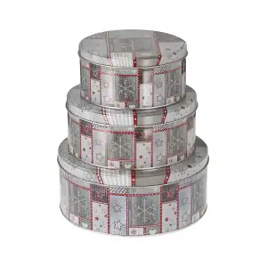 Plechové dózy na vianočné pečivo 3ks